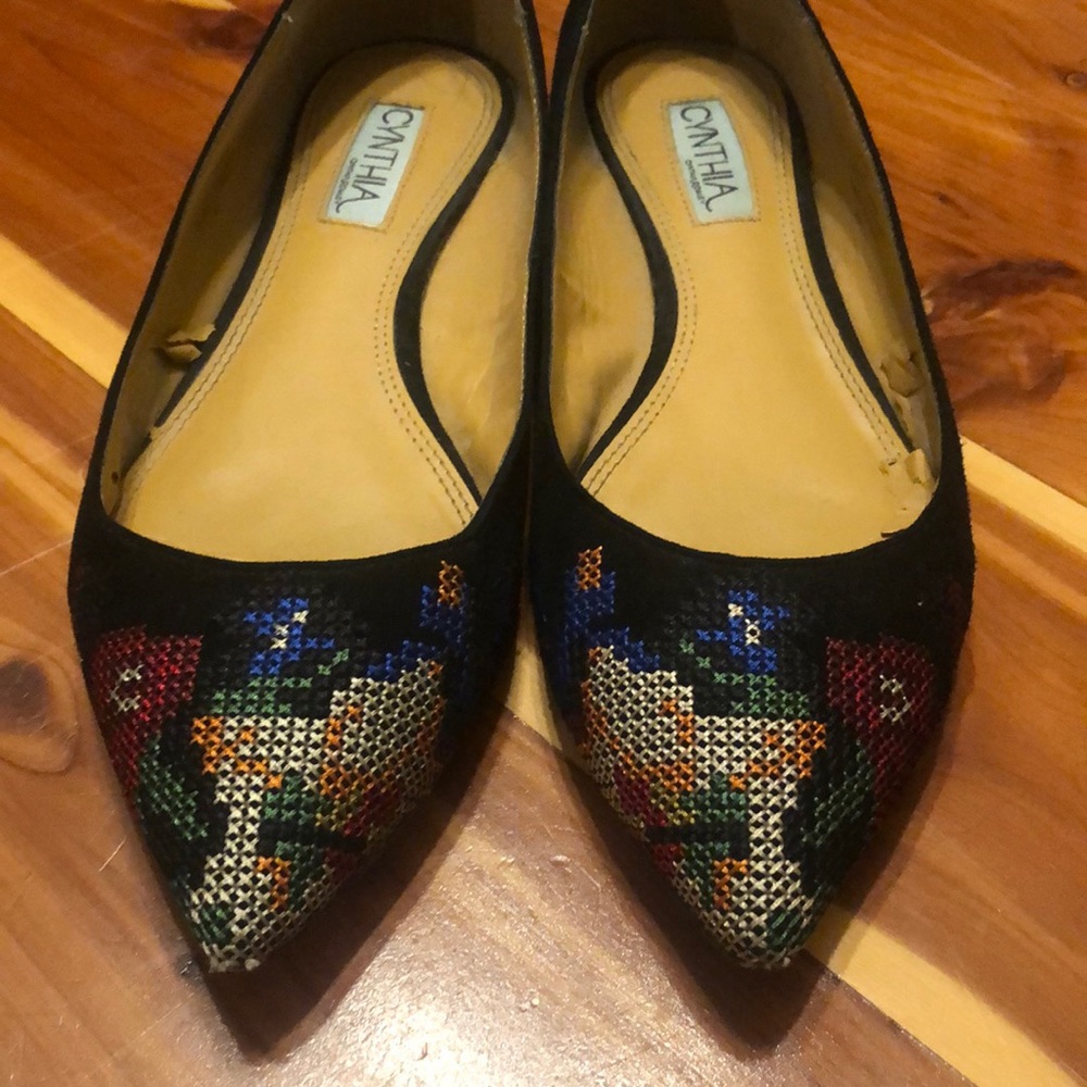Cynthia Rowley cross stitch flats